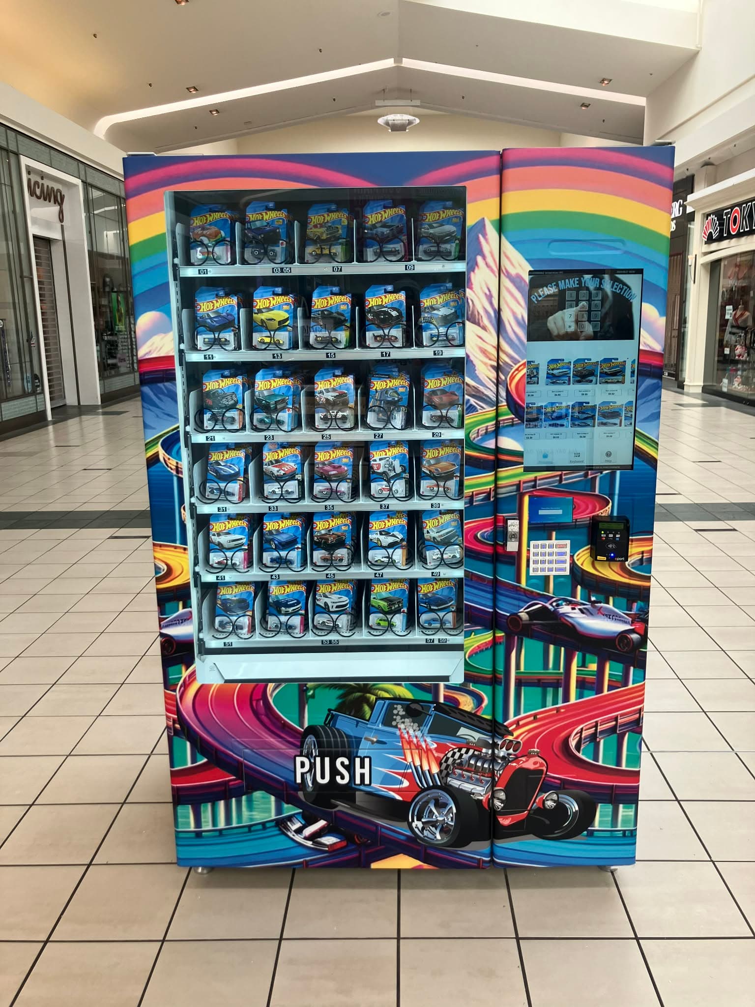 VendToyz Hot Wheels die-cast vending machine at Lakewood Center Mall